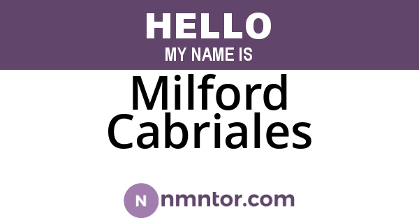 Milford Cabriales