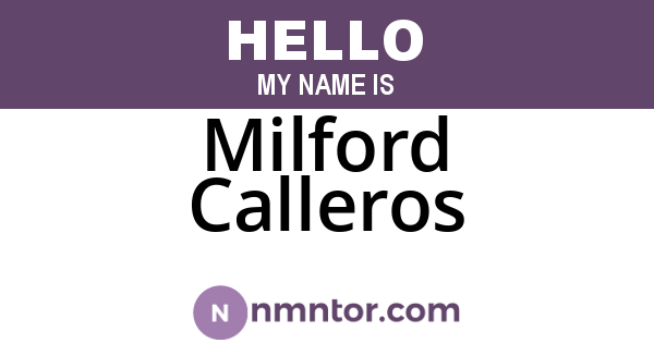 Milford Calleros