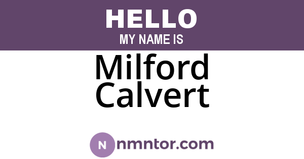 Milford Calvert