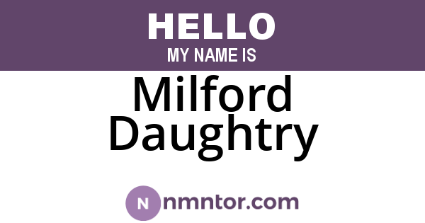 Milford Daughtry