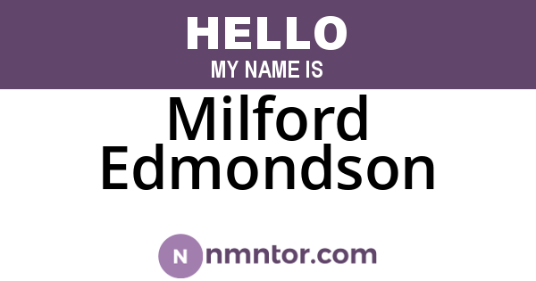 Milford Edmondson