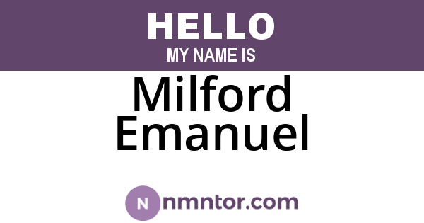 Milford Emanuel
