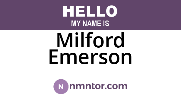 Milford Emerson