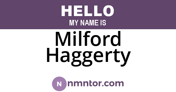 Milford Haggerty