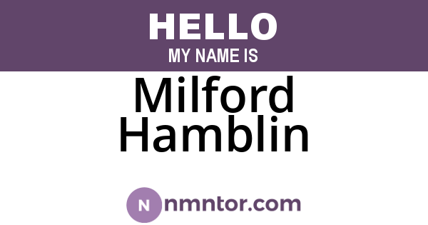 Milford Hamblin