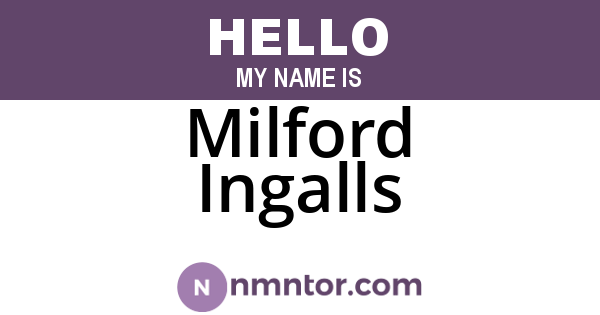 Milford Ingalls