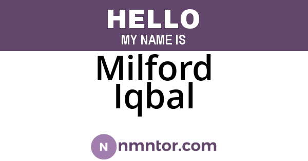 Milford Iqbal