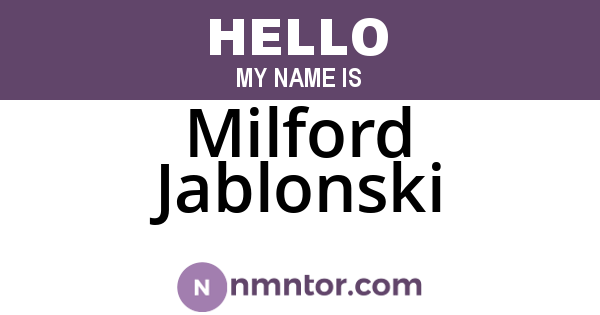 Milford Jablonski