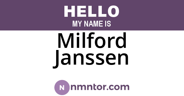 Milford Janssen