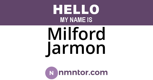Milford Jarmon
