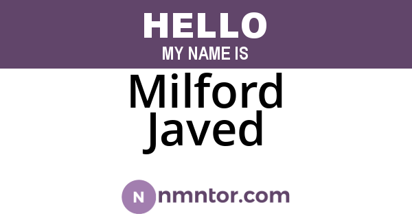 Milford Javed