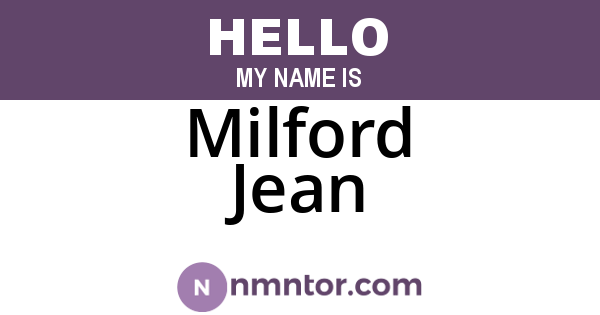 Milford Jean