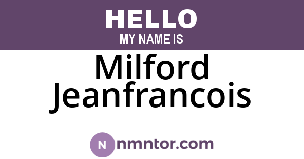 Milford Jeanfrancois