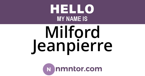 Milford Jeanpierre