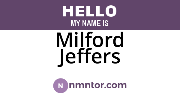 Milford Jeffers