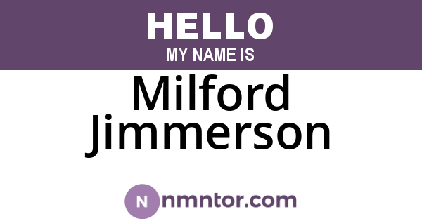 Milford Jimmerson