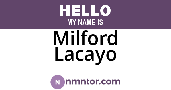 Milford Lacayo