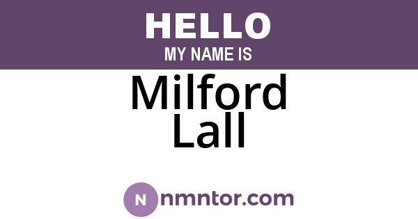 Milford Lall
