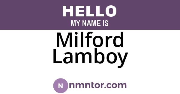 Milford Lamboy