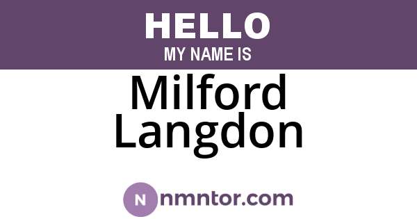Milford Langdon