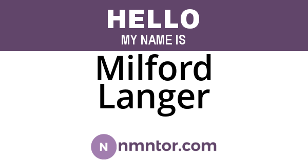 Milford Langer