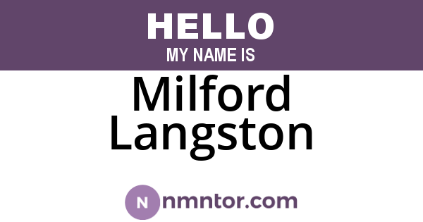 Milford Langston