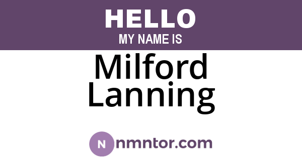 Milford Lanning