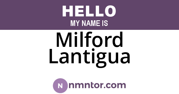 Milford Lantigua