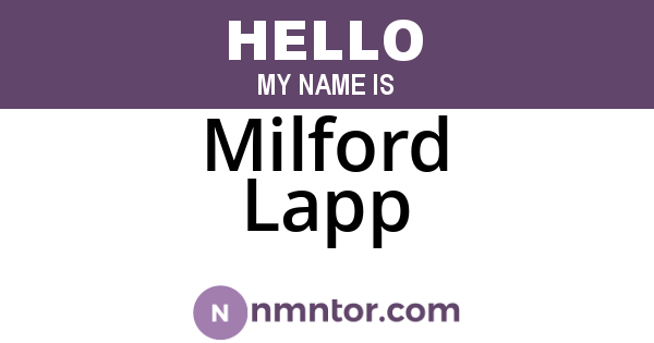 Milford Lapp
