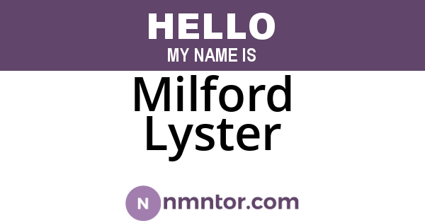 Milford Lyster