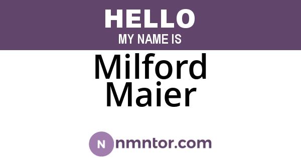 Milford Maier