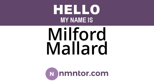 Milford Mallard