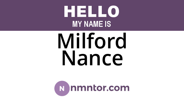 Milford Nance