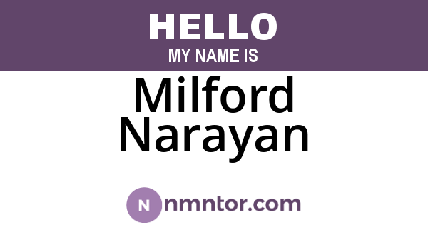 Milford Narayan
