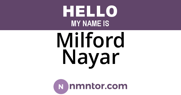 Milford Nayar