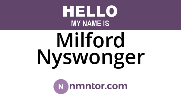 Milford Nyswonger