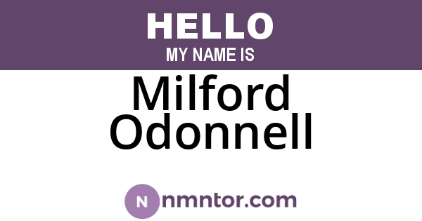 Milford Odonnell