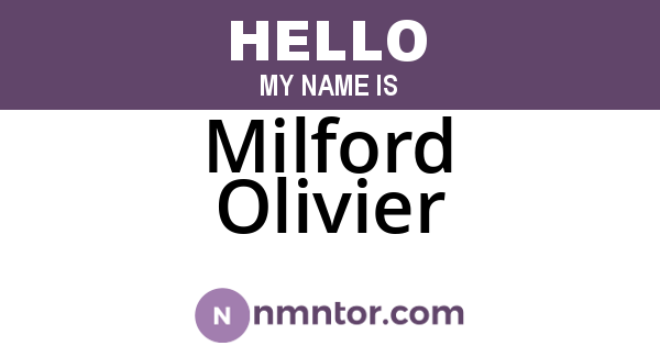 Milford Olivier