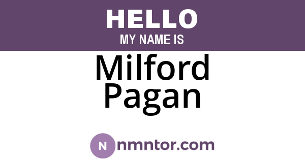 Milford Pagan