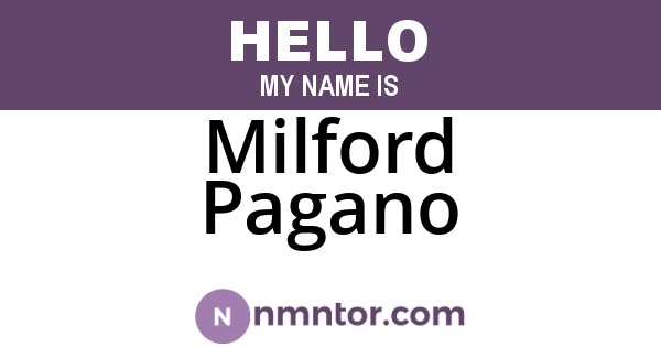 Milford Pagano