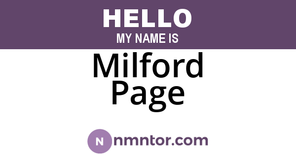 Milford Page