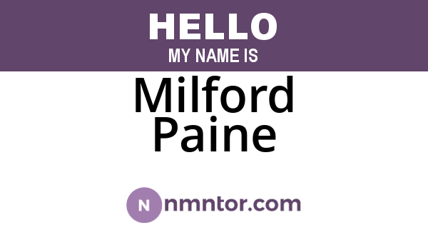 Milford Paine