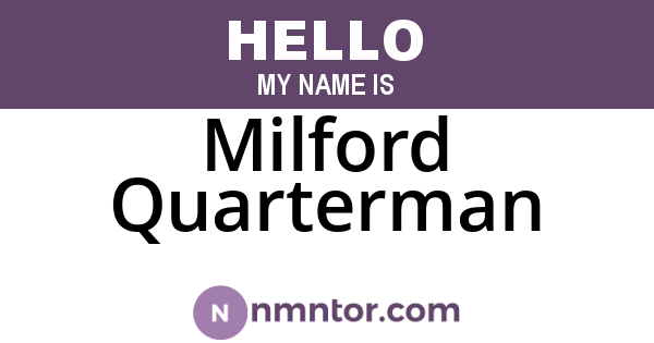 Milford Quarterman