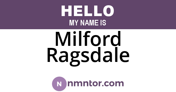 Milford Ragsdale