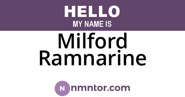 Milford Ramnarine
