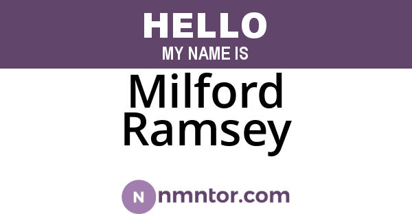 Milford Ramsey