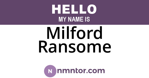 Milford Ransome