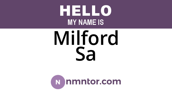 Milford Sa