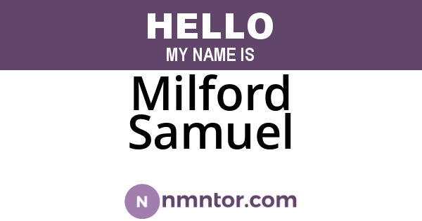 Milford Samuel