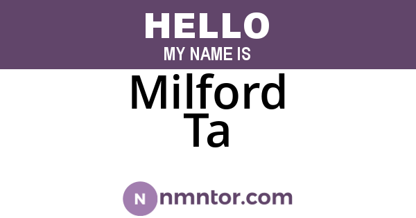 Milford Ta